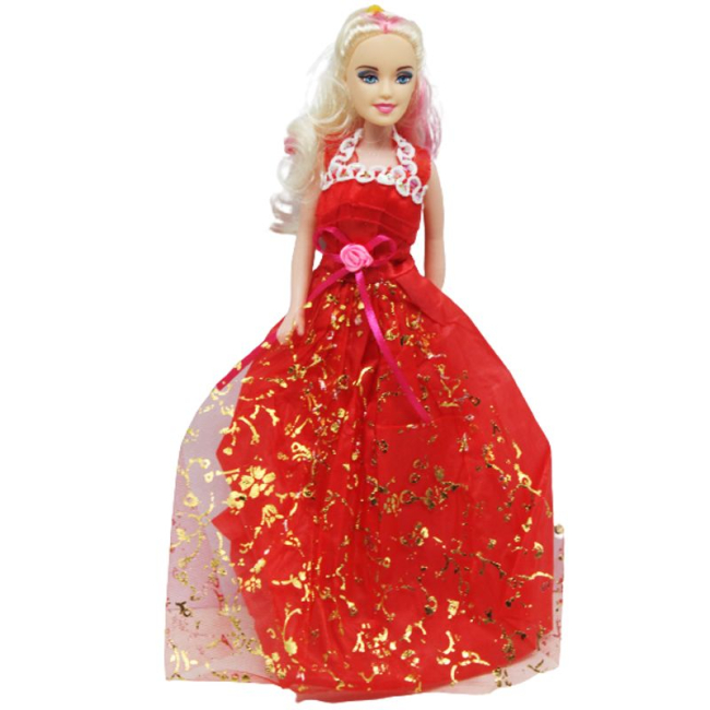 Куклы - Кукла в бальном платье MiC красный с золотом (YE-20) (196679)