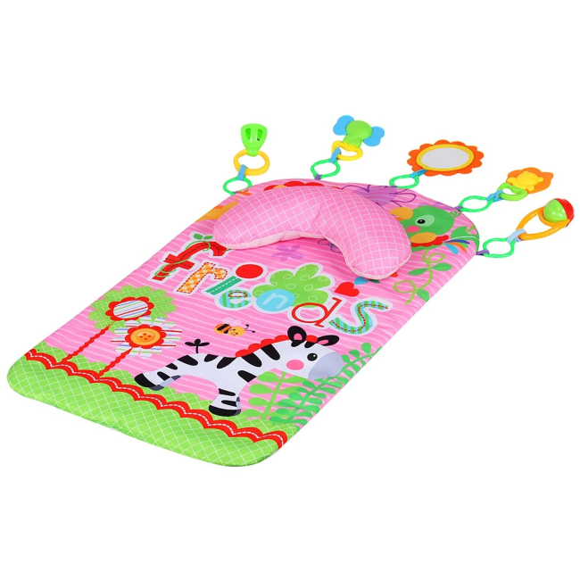 Розвивальні килимки - Дитячий килимок BabyGo 45х65 см 5 підвісок Pink (133587)