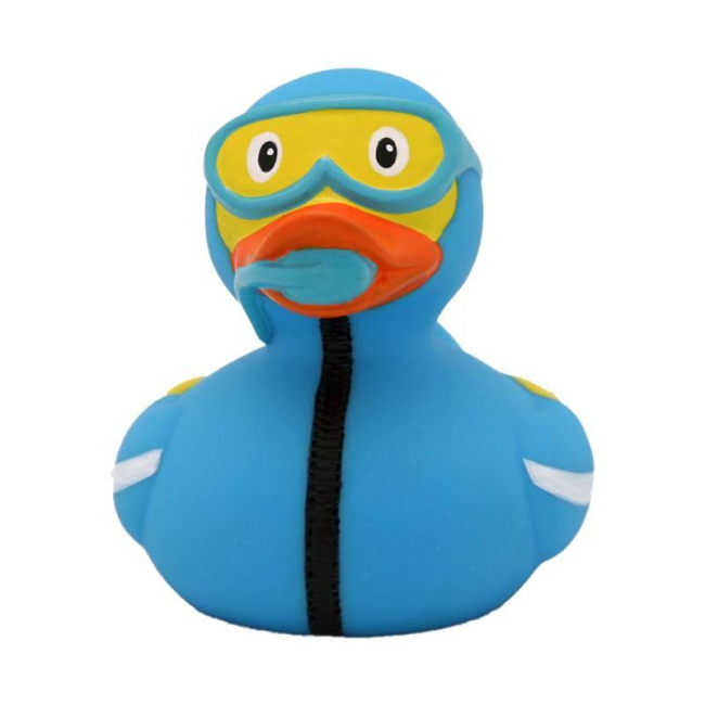 Іграшки для ванни - Каченя гумове LiLaLu FunnyDucks Аквалангіст L1863