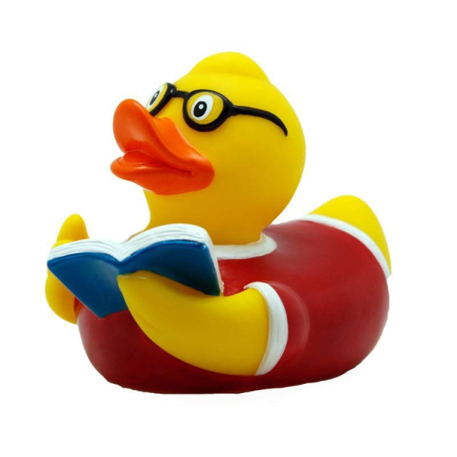 Іграшки для ванни - Каченя гумове LiLaLu FunnyDucks Письменник L1827