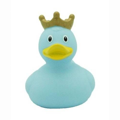 Игрушки для ванны - Уточка резиновая LiLaLu FunnyDucks Голубая в короне L1927