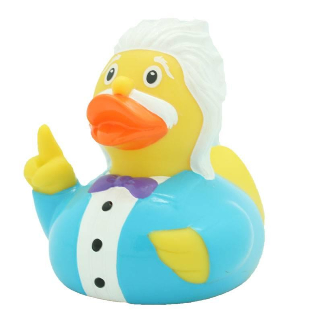 Іграшки для ванни - Каченя гумове LiLaLu FunnyDucks Ейнштейн L1987