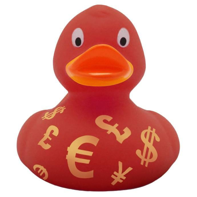 Іграшки для ванни - Каченя гумове LiLaLu FunnyDucks Валюта L1996