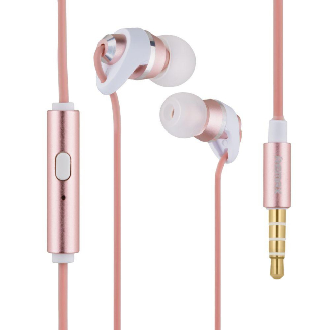 Портативні колонки та навушники - Вакуумні навушники Remax RM-585 гарнітура для телефону Рожевий (6954851262091)