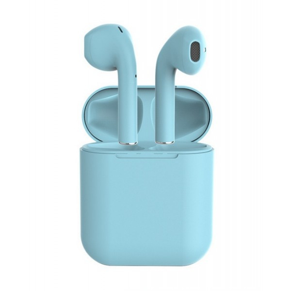 Портативні колонки та навушники - Бездротові Bluetooth навушники вкладиші з вбудованим чіпом JL D8 Inpods 12 TWS Сині (267)