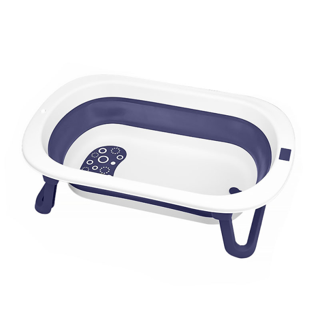 Товары по уходу - Детская ванночка для купания новорожденных Bestbaby BS-10 складная Blue + White (8384-31522)
