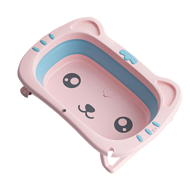 Товары по уходу - Детская ванночка Bestbaby BS-8766 Котик Pink складная (12006-70557a)