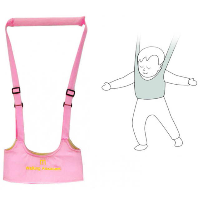 Манежі, ходунки - Дитячі віжки-ходунки Walking Assistant Moby Baby Рожевий (vol-808)