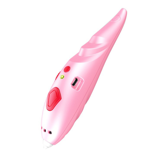 3D-ручки - 3D ручка с аккумулятором Constract Toys 9902 для объемного рисования пластиком + трафареты и 15м пластика Розовый (SMT 23549631)