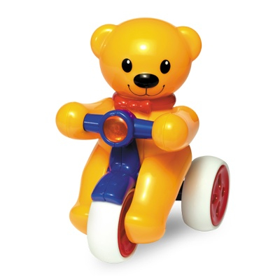 Машинки для малюків - Розвивальна іграшка Ведмедик на велосипеді Tolo Toys (89678)