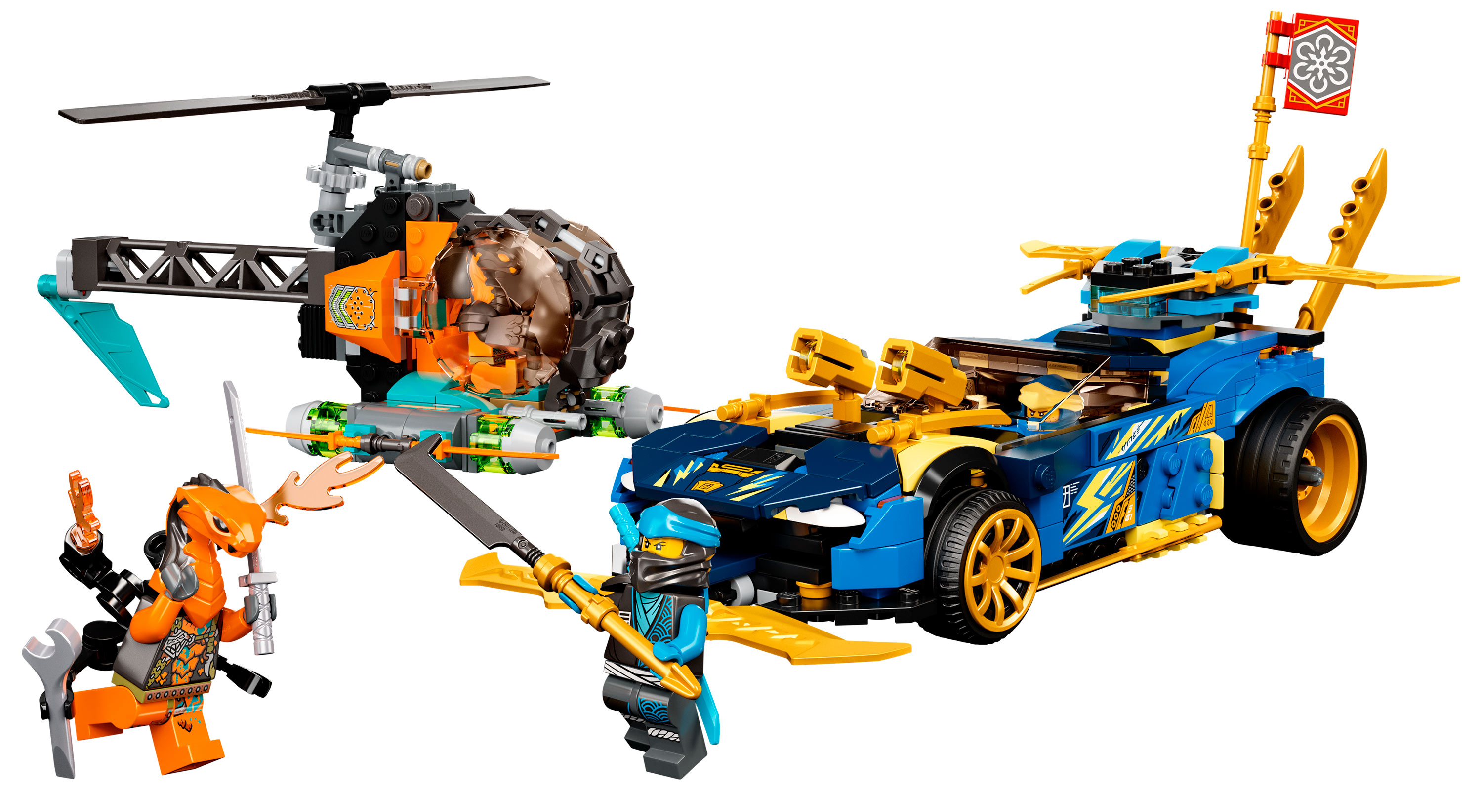 Конструктор LEGO NINJAGO Гоночний автомобіль Джея та Нії EVO