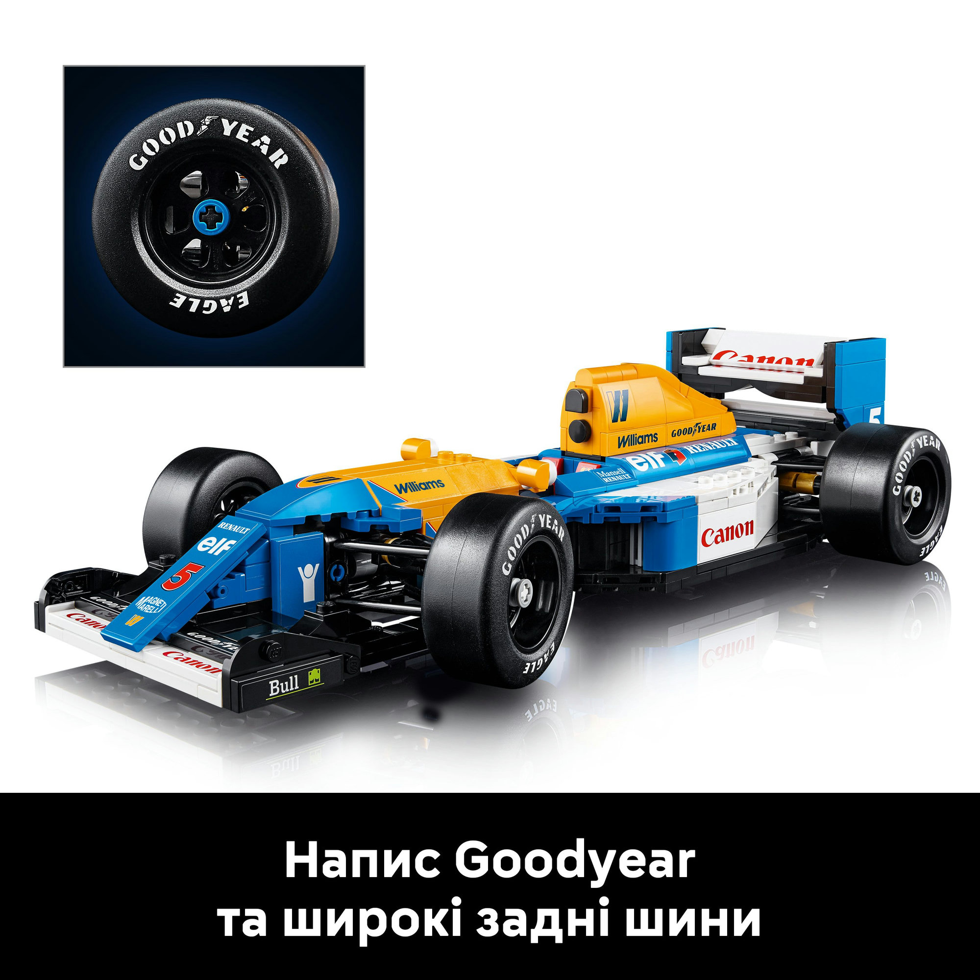 Конструктор LEGO Icons Williams Racing FW14B и Найджел Мэнселл