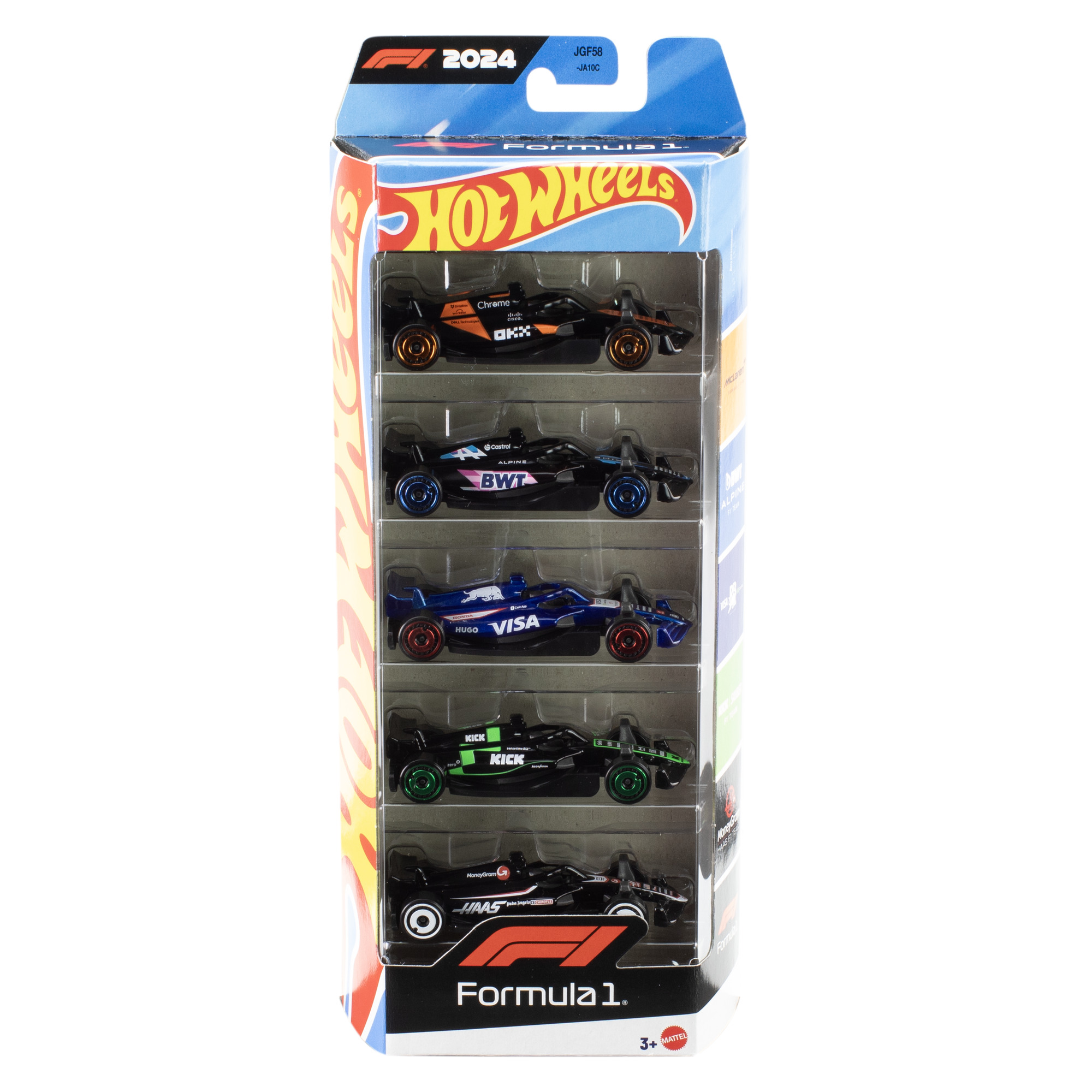 Игровой набор Hot Wheels Formula 1 2024 5 базовых болидов (JGF58