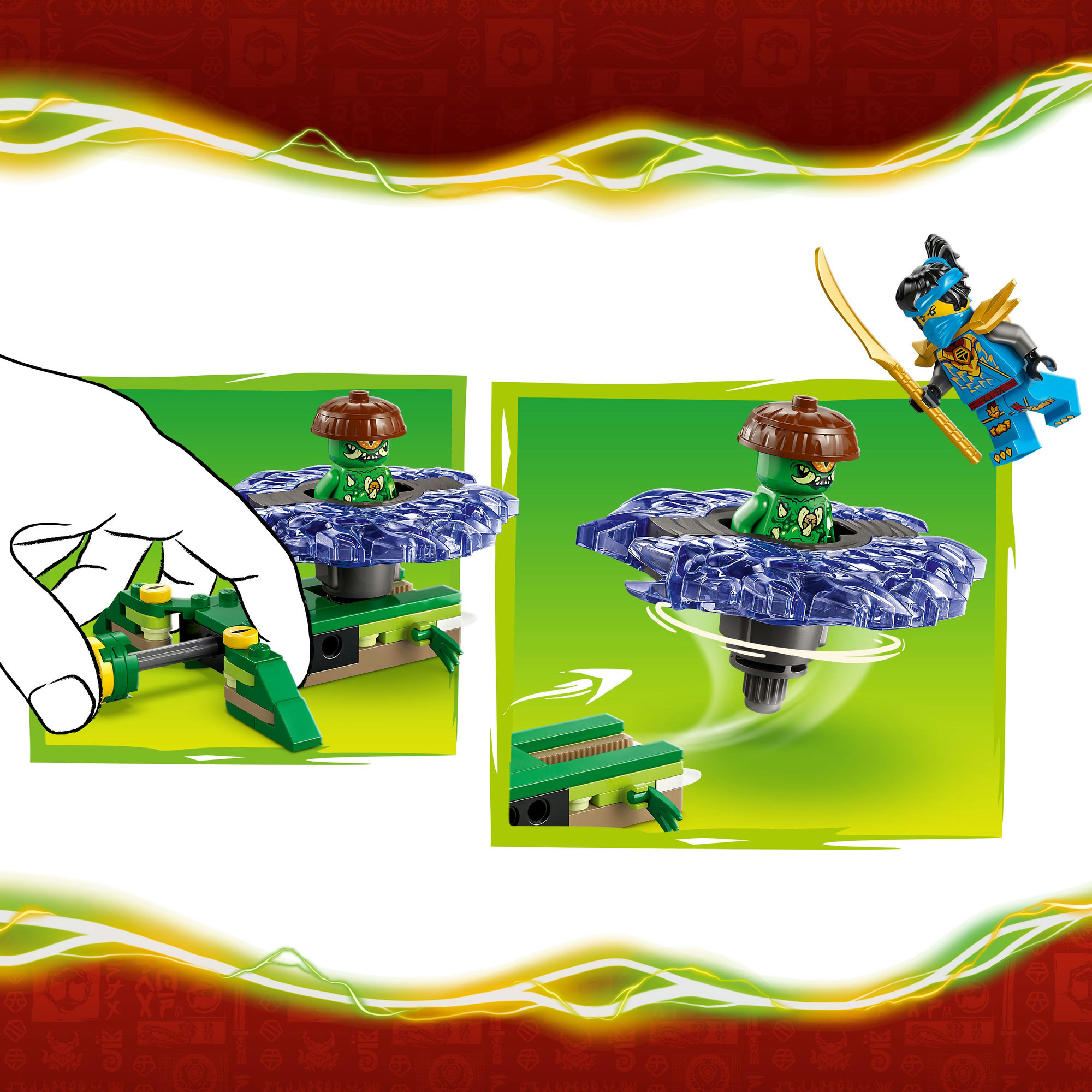 Конструктор LEGO NINJAGO Ния против спинера монстра-мутанта (71849