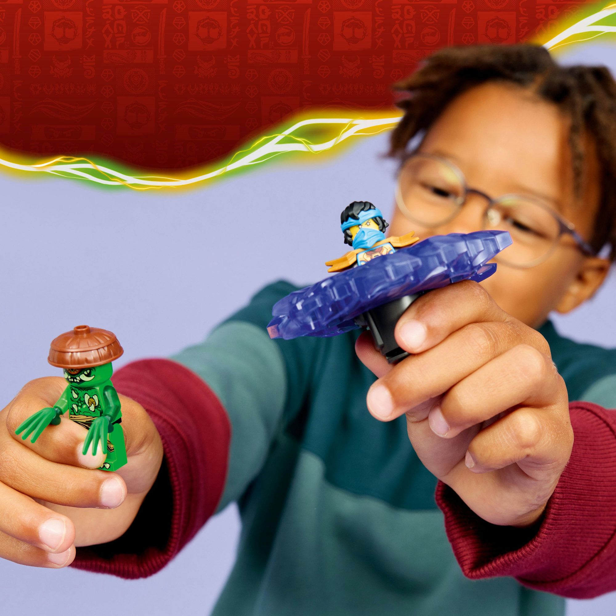 Конструктор LEGO NINJAGO Ния против спинера монстра-мутанта (71849