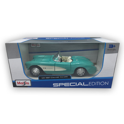 Транспорт і спецтехніка - Автомодель Maisto Chevrolet Corvette 1957 блакитна (31275 lt. blue) (31275 it.blue)#4