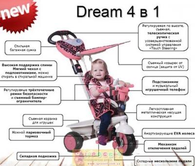 Велосипеди та біговели - Велосипед Smart Trike Dream 4 в 1 Рожевий (8000200)#3
