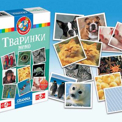 Развлекательные игры - Настольная игра Granna Мемо Животные укр. (82319)#2