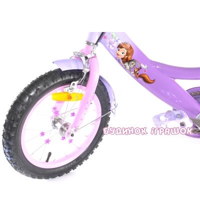 Велосипеды и беговелы - Велосипед двухколесный со звонком и зеркалом Sofia the First (SP1401-14)#3