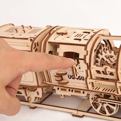 3D-пазлы - Механический 3D пазл Локомотив с тендером Ukrainian Gears (70012)#3
