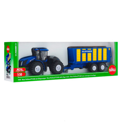 Будівельна техніка - Іграшка Трактор New Holland T9.560 c причепом Siku (1947)#2