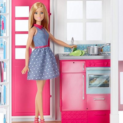 Меблі та будинки для ляльок - Переносний будиночок з лялькою Barbie (DVV48)#5