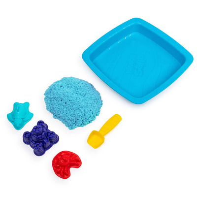 Антистресс игрушки - Набор кинетического песка для творчества Kinetic Sand Замок из песка голубой 454 г (71402B)#2