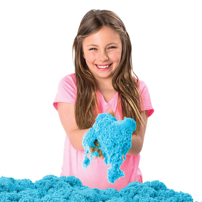 Антистресс игрушки - Набор кинетического песка для творчества Kinetic Sand Замок из песка голубой 454 г (71402B)#3