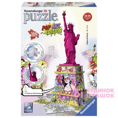 3D-пазли - Пазл 3D Статуя Свободи в стилі поп-арт Ravensburger 108 елементів (RSV-125975)#3