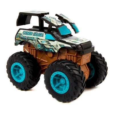 Транспорт і спецтехніка - Машинка Hot Wheels Monster trucks Потужний удар синя 1:43 (GCF94/GCF97)#3