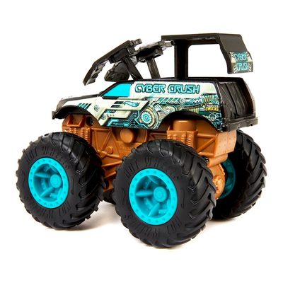Транспорт і спецтехніка - Машинка Hot Wheels Monster trucks Потужний удар синя 1:43 (GCF94/GCF97)#4