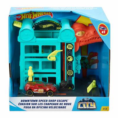 Колекційні автомоделі - Набір Hot Wheels Незвичайні пригоди в місті Атака динозавра (FRH28/GFY69)#2