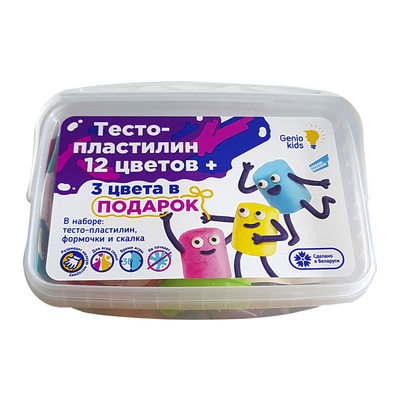 Наборы для лепки - Набор для лепки Genio Kids Тесто-пластилин 12 цветов плюс 3 в подарок (TA1068S)#2