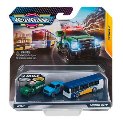 Транспорт і спецтехніка - Набір машинок Micro Machines Міський транспорт 3 штуки (MMW0010)#2