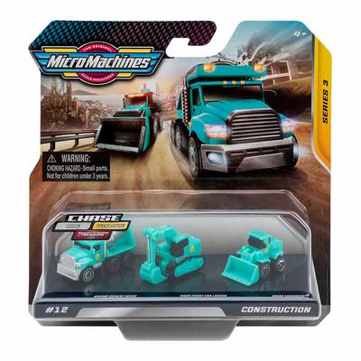 Транспорт і спецтехніка - Набір машинок Micro Machines W3 Будівельна техніка 3 штуки (MMW0194)#2