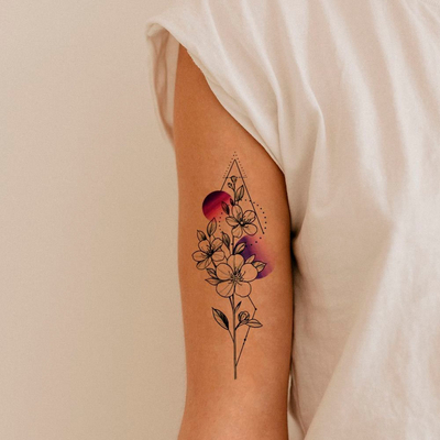 Косметика - Набор тату для тела Tattooshka Геометрические цветы (TH-722)#2