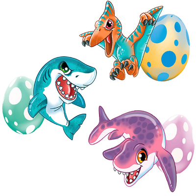 Фігурки тварин - Фігурка, що зростає Sbabam Dino eggs winter Зимові динозаври (T059-2019)#2