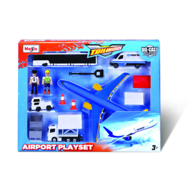 Транспорт и спецтехника - Игровой набор Maisto Аэропорт темно-голубой (12620/01)#2