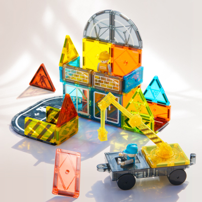 Магнитные конструкторы - Магнитный конструктор Mideer Colorful tiles Little architect 36 деталей (MD4289)#2