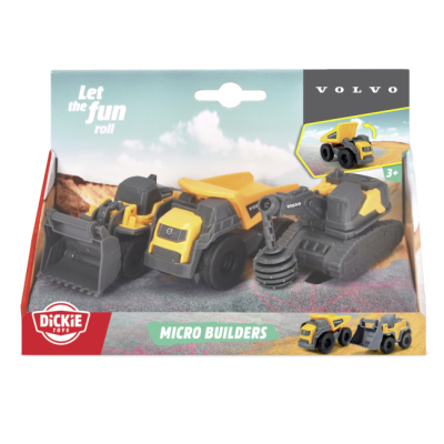 Транспорт и спецтехника - Игровой набор Dickie Toys Volvo Микростроители Демолятор, самосвал, бульдозер (3722009/2)#3