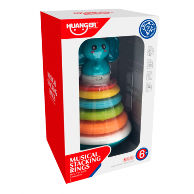 Развивающие игрушки - Развивающая игрушка Maya Toys Пирамидка-неваляшка слоненок (HE0295)#2