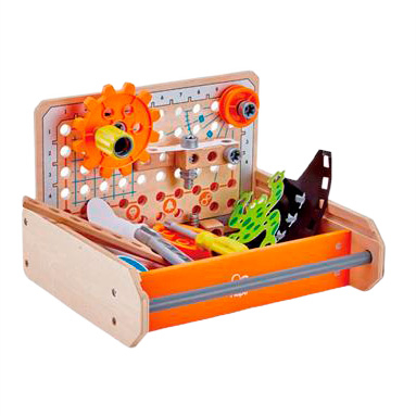 Конструктори з унікальними деталями - Конструктор Hape Ящик з інструментами (E3029)#2
