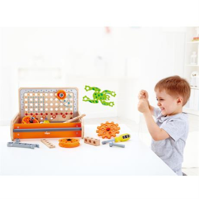 Конструктори з унікальними деталями - Конструктор Hape Ящик з інструментами (E3029)#5