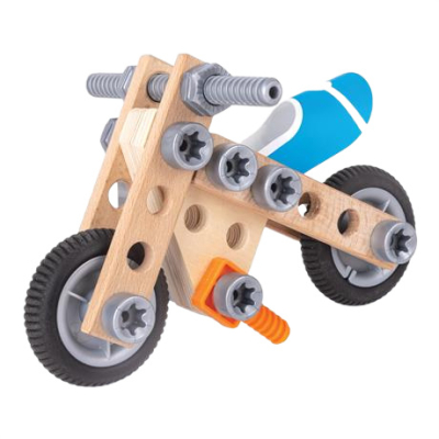 Конструктори з унікальними деталями - Конструктор Hape Мотоцикл 34 елементи (E3037)#2