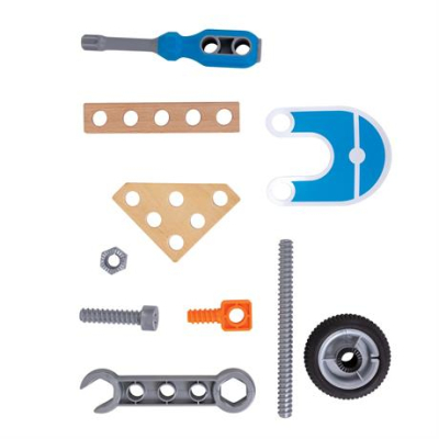 Конструктори з унікальними деталями - Конструктор Hape Мотоцикл 34 елементи (E3037)#4