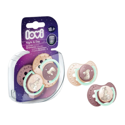 Товары по уходу - Пустышка силиконовая динамическая Night and Day Girl (22/916girl)#2