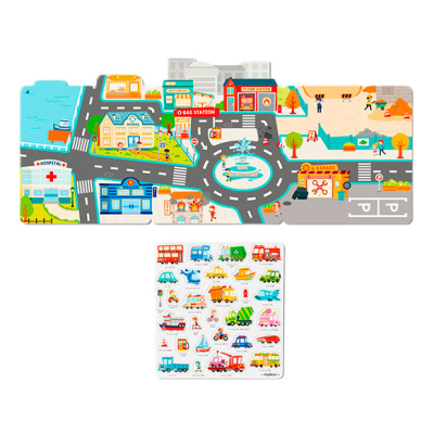 Наборы для творчества - Набор многоразовых наклейок Mideer Bustling traffic (CT2317)#2