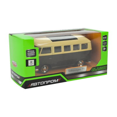 Автомодели - Автомодель Автопром Volkswagen T1 коричнево-бежевая (4387/2)#5