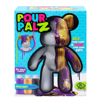 Наборы для творчества - Набор для творчества Pour Palz Флюид Арт Медвежонок Полуночное золото (GS-G25029)#3