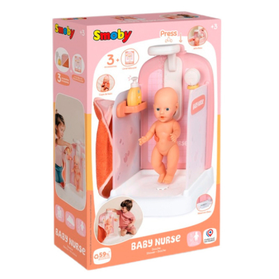 Мебель и домики - Игровой набор Smoby Бэби Ньорс Душевая кабина терракотовая пудра (7600220399)#2